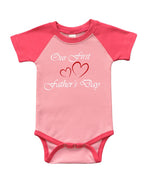 Short Sleeve Raglan Bodysuit - Our First Fathers Day