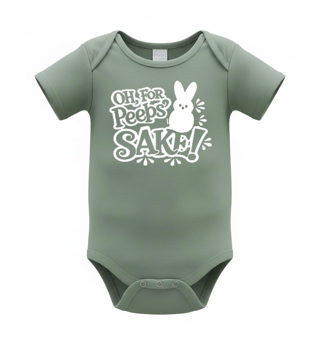 PandoraTees Peep Sake Funny Easter Baby Bodysuit, Short Sleeve, Infant One-Piece