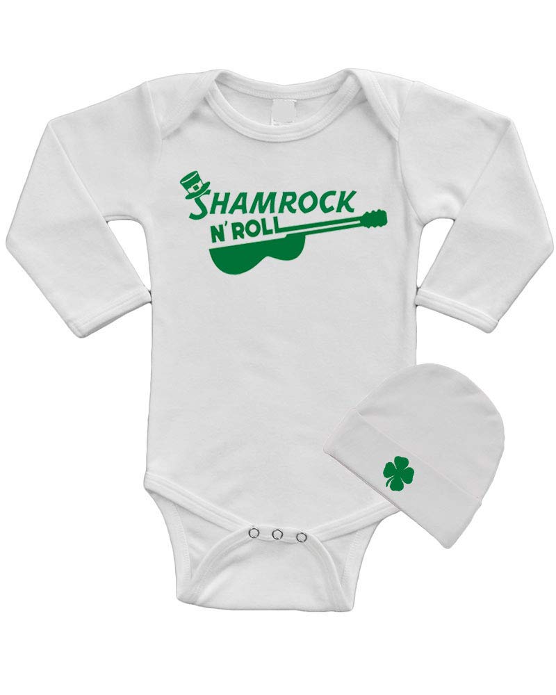 Baby Long Sleeve Bodysuit & Cap Set - Shamrock n Roll