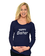 PandoraTees Maternity Long Sleeve T-Shirt - Happy Easter
