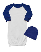 PandoraTees Raglan Baseball Baby Gown and Cap Set