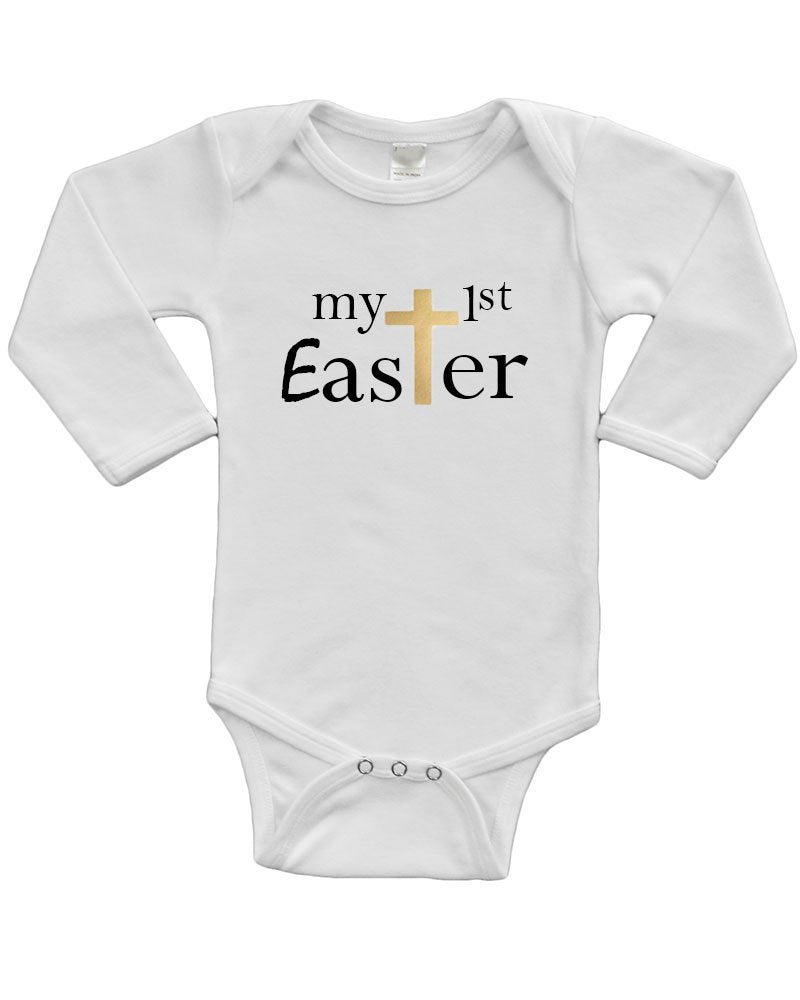 PandoraTees Infant Long Sleeve Bodysuit - My 1st Easter