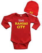 Baby Bodysuit and Cap Gift Set - Love Kansas City
