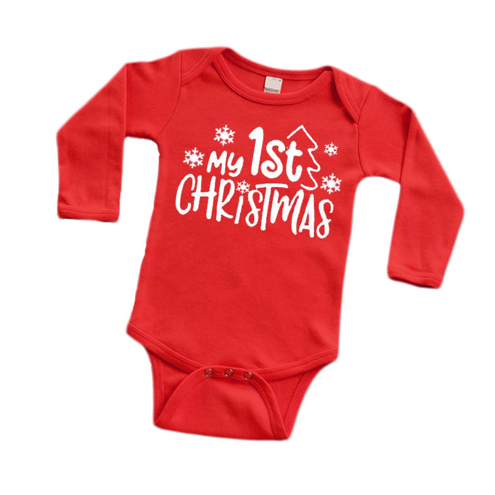 PandoraTees My 1st Christmas Baby Gift Set-Baby Bodysuit, Baby Blanket, Baby Cap, Baby Cloth, Gift Wrapped