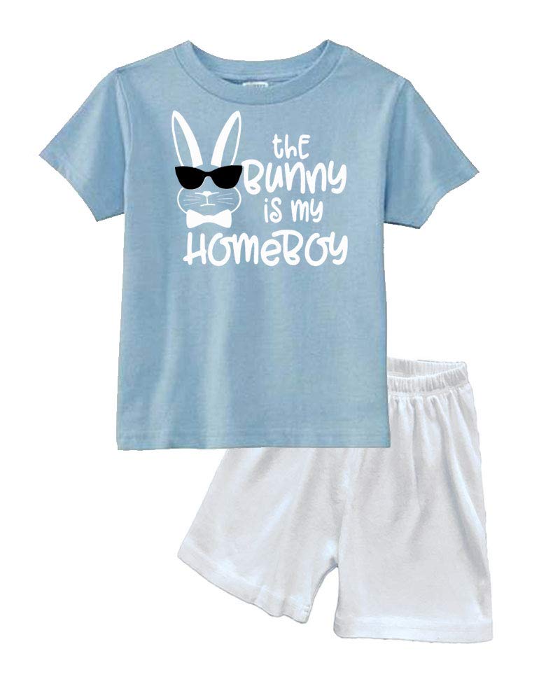 PandoraTees Easter Boys Outfit, Toddler Easter Shirt - Bunny is My Homeboy