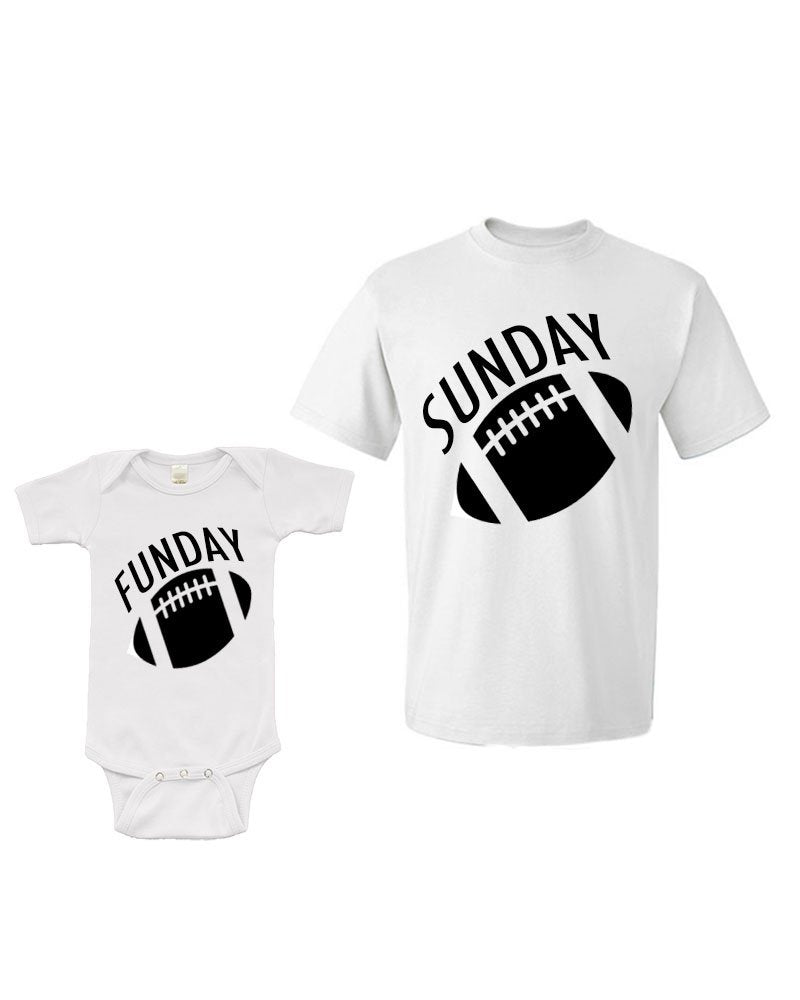 Matching Set -Sunday/Funday - Short Sleeve Bodysuit & Adult Unisex T-Shirt