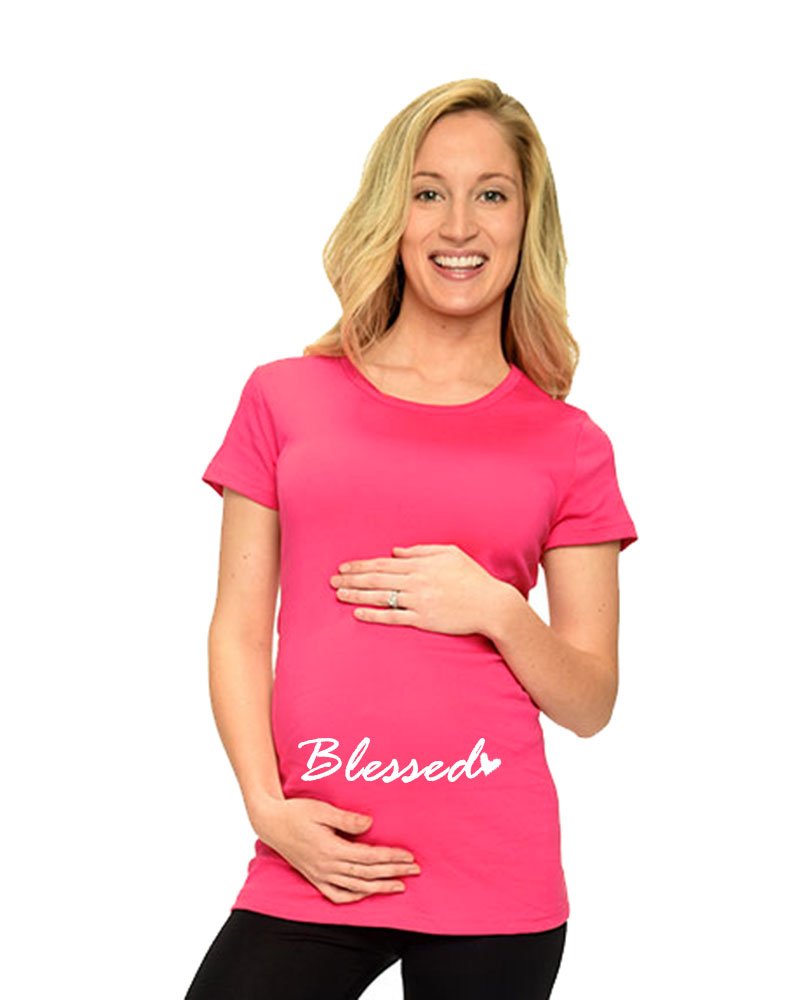 PandoraTees Maternity Short Sleeve T-Shirt - Blessed
