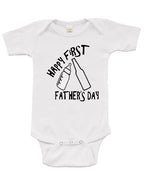 PandoraTees Infant Short Sleeve Bodysuit -Happy First Father's Day