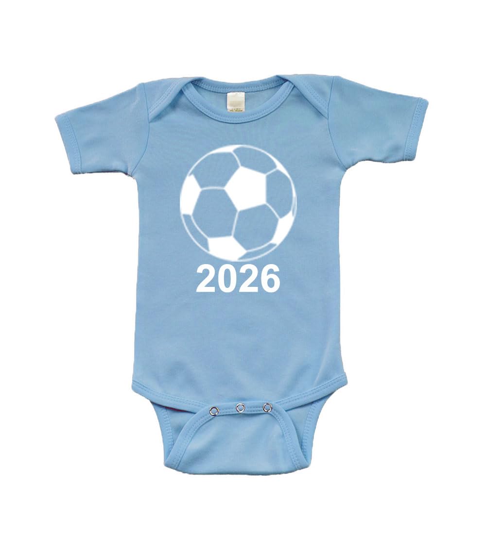 PandoraTees Soccer Ball 2026 Baby Bodysuit, Short Sleeve, Infant onepiece