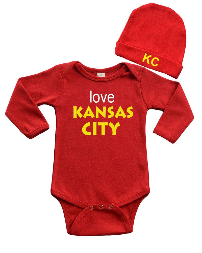 Baby Bodysuit and Cap Gift Set - Love Kansas City