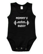 PandoraTees Infant Sleeveless Onesie - Mommy's Workout Buddy