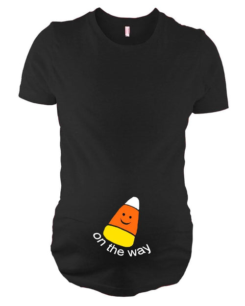 Candy Corn Pregnancy Top, Maternity Candy Corn T-Shirt, Candy Corn Maternity Shirt