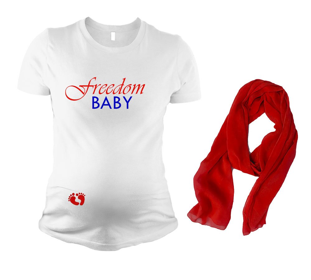 Maternity Patriotic Pregnancy T Shirt Gift Set
