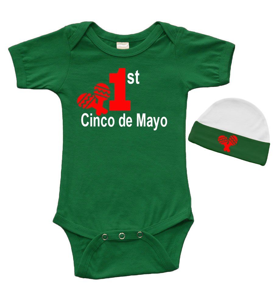 Short Sleeve Bodysuit & Cap Set - 1st Cinco de Mayo