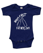 PandoraTees Infant Short Sleeve Bodysuit -Happy First Father's Day