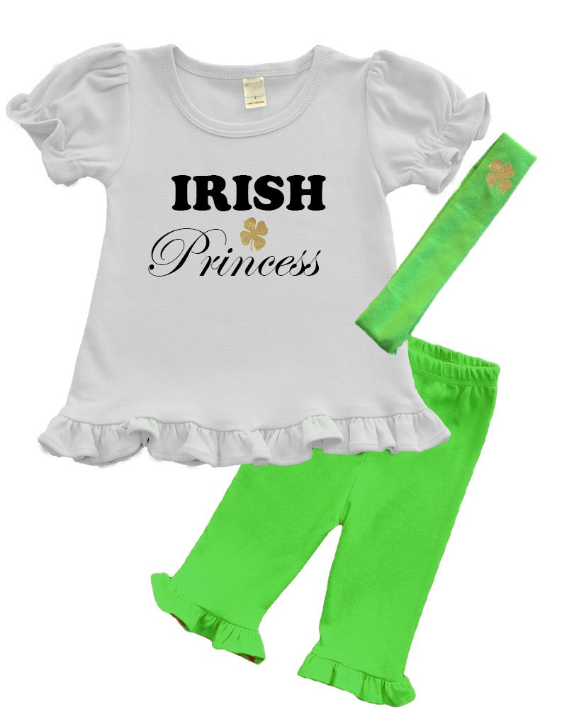 PandoraTees Girls St. Patrick's Day Outfit - Irish Princess