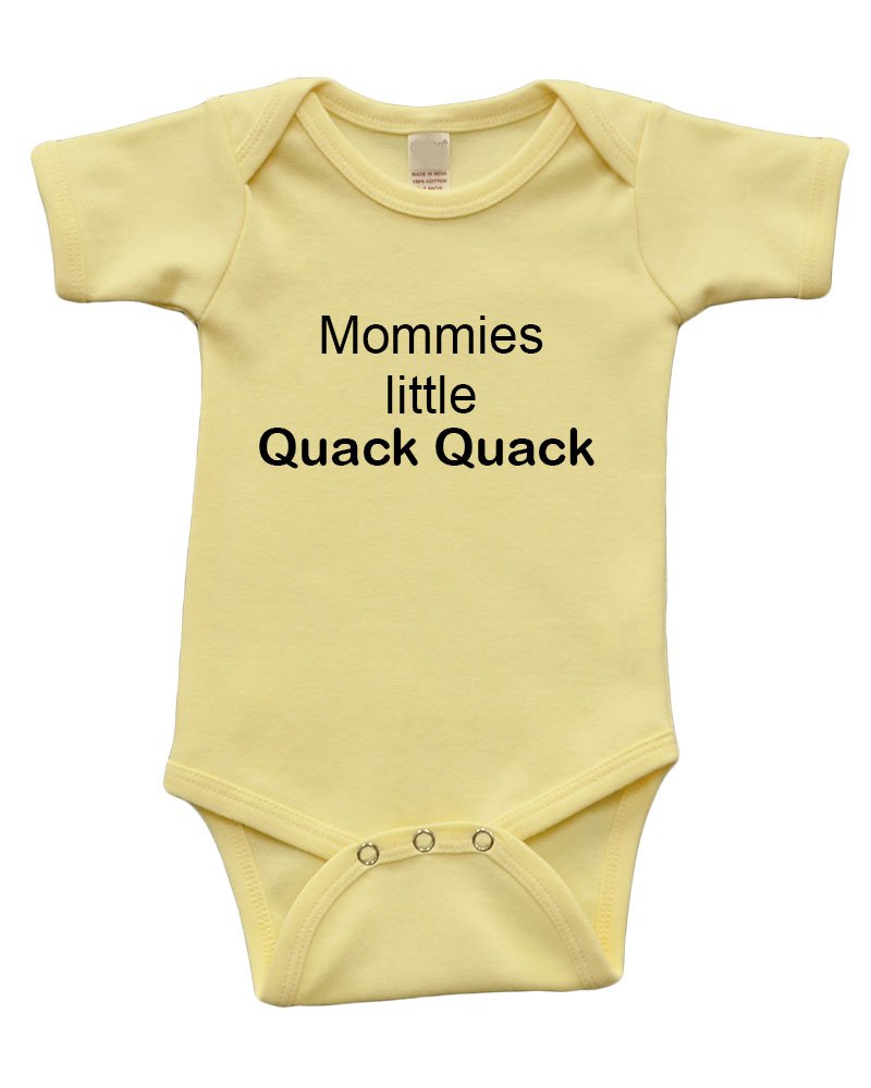 PandoraTees Infant Short Sleeve Onesie -Mommies Little Quack Quack