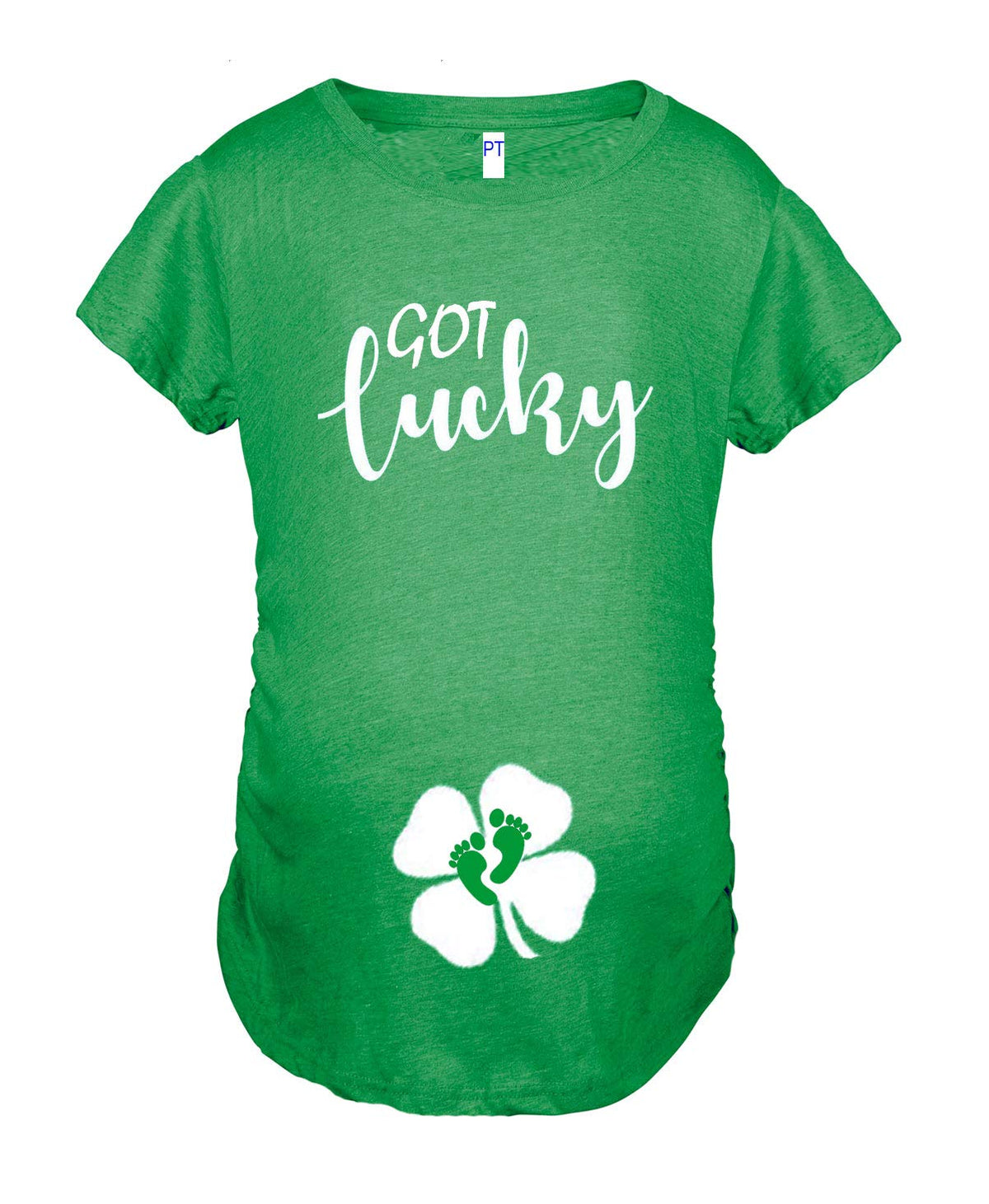Pregnancy Announcement Shirt, Funny St. Patrick'c Day Maternity Top - Got Lucky