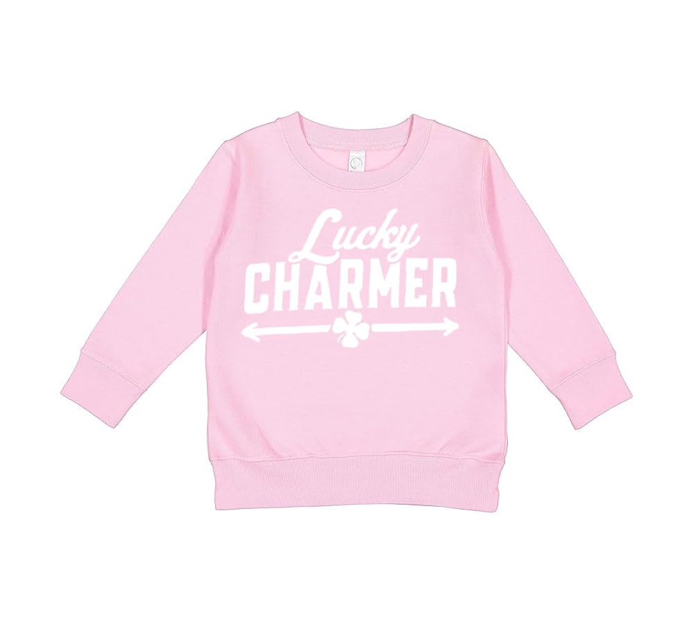 PandoraTees Fleece Sweatshirt St. Patricks Day, Toddler, Infant Long Sleeve Sweatshirt Lucky Charmer
