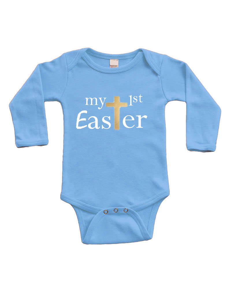 PandoraTees Infant Long Sleeve Bodysuit - My 1st Easter
