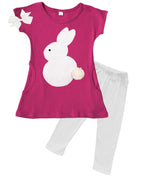 PandoraTees Girls Easter Outfit - Bunny