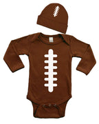 PandoraTees Football Baby Bodysuit Set