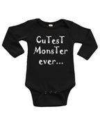 PandoraTees Infant Long Sleeve Onesie -Cutest Monster Ever