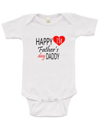 PandoraTees Infant Short Sleeve Onesie -Happy First Father's Day Daddy