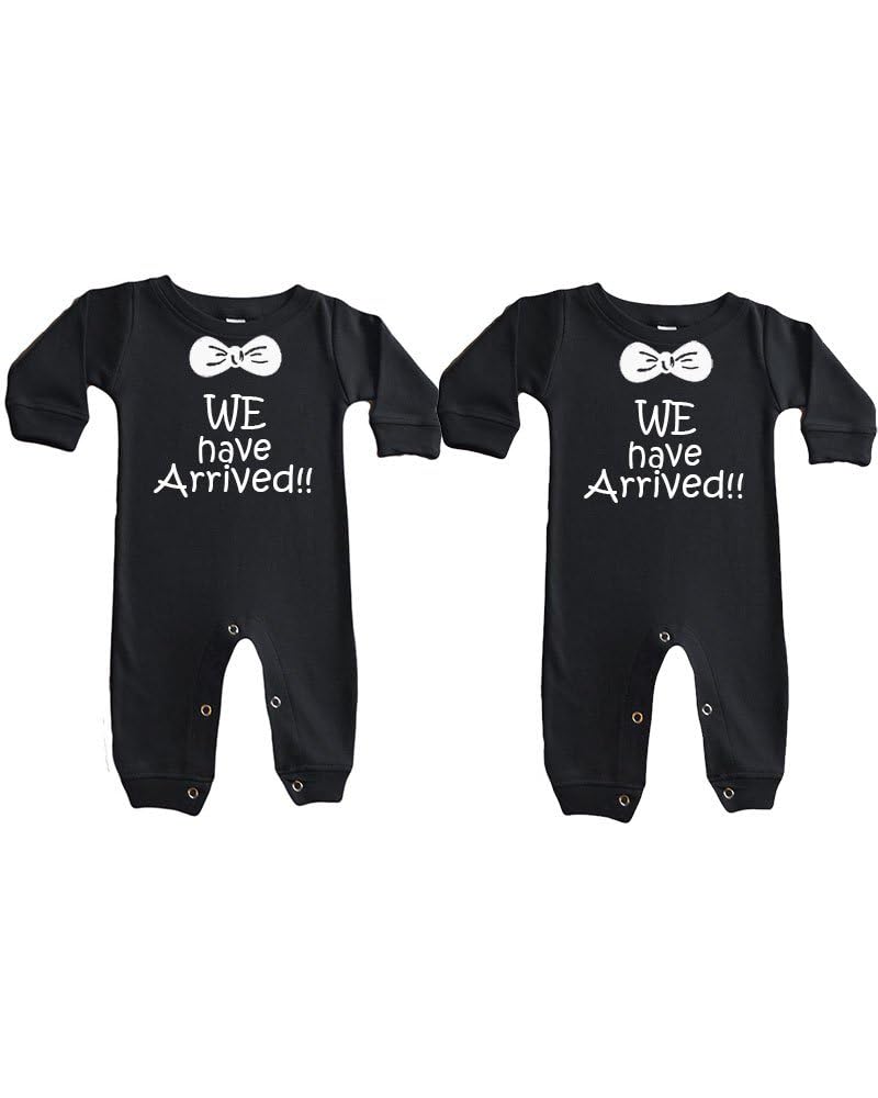 Twin Collection - 2 piece Long Sleeve Romper Set - We Have Arrived