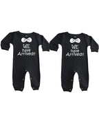 Twin Collection - 2 piece Long Sleeve Romper Set - We Have Arrived