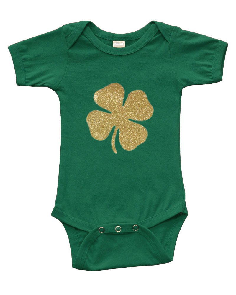 Infant Short Sleeve Onesie w/Golden Clover