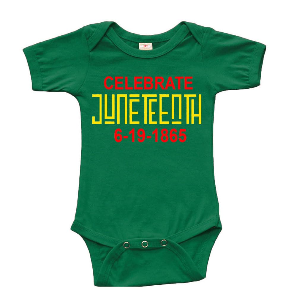 PandoraTees Juneteenth Baby outfit, Short Sleeve Baby Bodysuit Celebrate Juneteenth