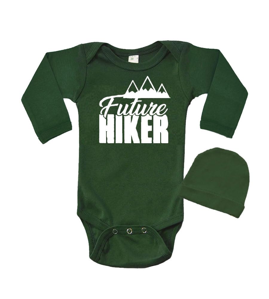 PandoraTees Future Hiker, Baby Bodysuit and Cap Gift
