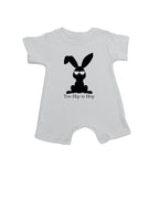 PandoraTees Infant Short Sleeve Romper - Bunny-Too hip to hop
