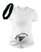 Maternity T Shirt - Baby Loves Pizza