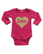Infant Long Sleeve Bodysuit - Love in Gold Heart