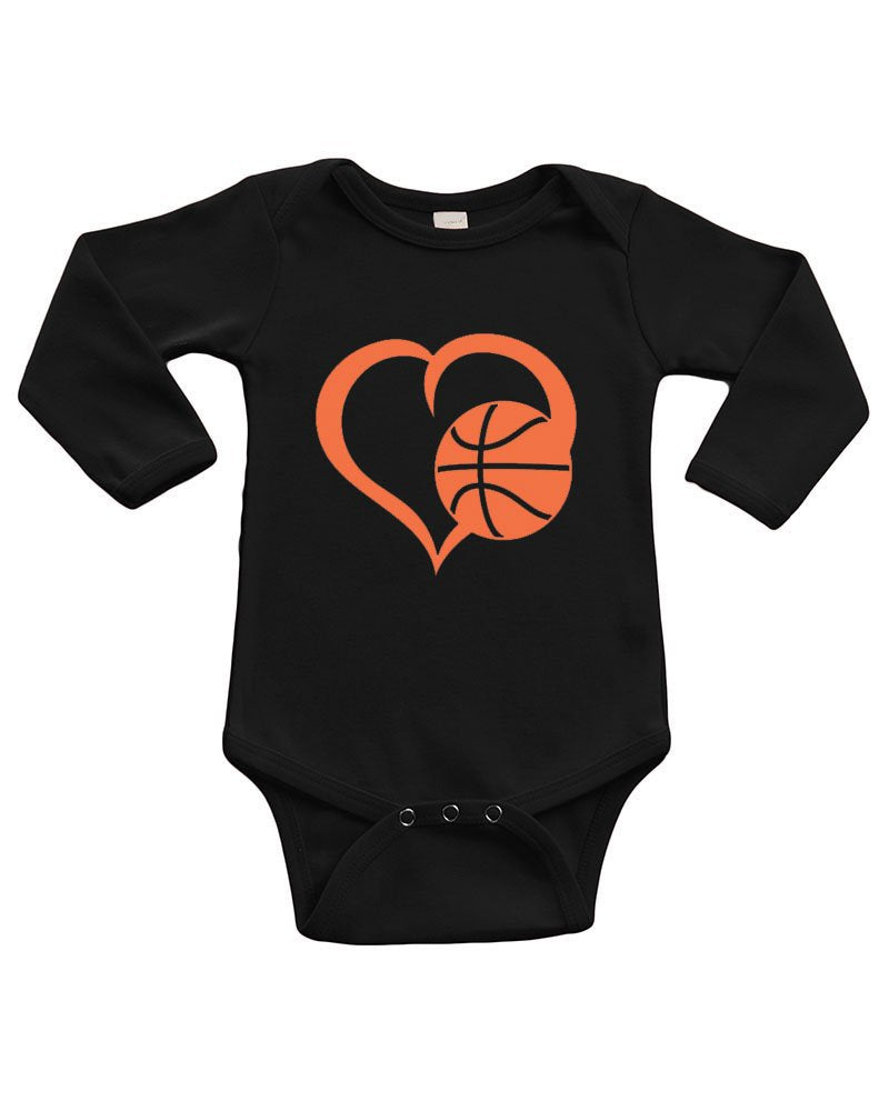 Infant Long Sleeve Onesie - Basketball in Heart