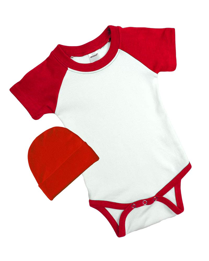 Short Sleeve Raglan Bodysuit and Cap Set