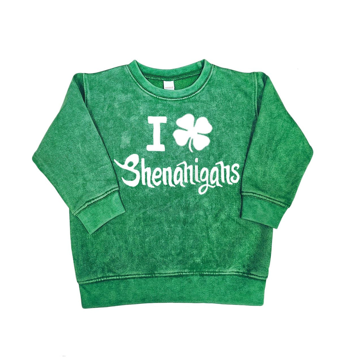 PandoraTees Kids St. Patrick's Day Sweatshirt, I Love Shenanigans, Toddler Paddys Day Sweatshirt, Boys, Girls Gift