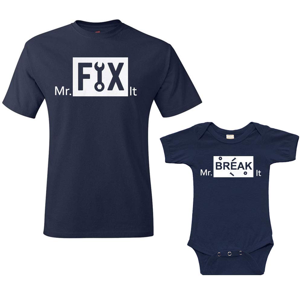 Funny Father Son Matching Shirt Mr. Fix It/Mr. Break It