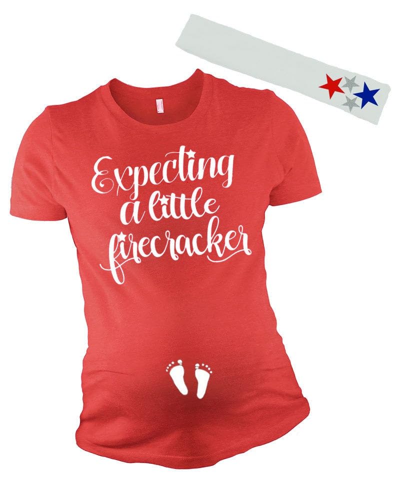 Pregnancy Announcement Expecting a Little Firecracker, Funny Maternity Top