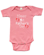 PandoraTees Infant Short Sleeve Bodysuit-Happy 1st Father's Day