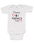PandoraTees Infant Short Sleeve Bodysuit-Happy 1st Father's Day