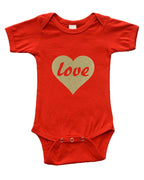 Infant Short Sleeve Bodysuit - Love in Gold Heart