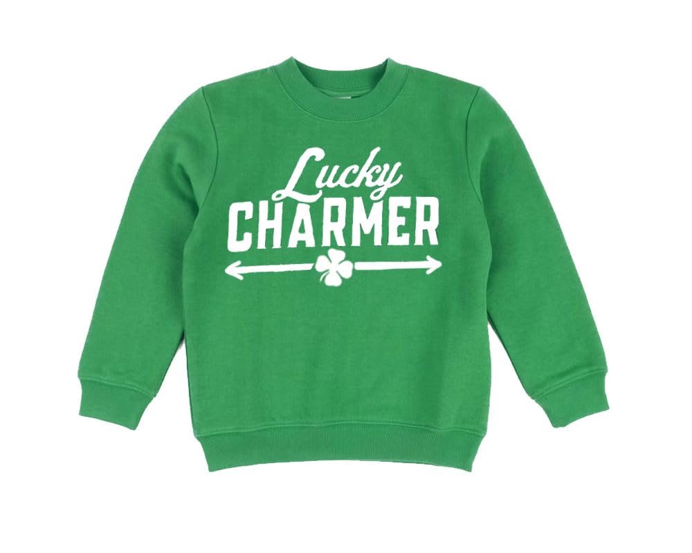 PandoraTees Fleece Sweatshirt St. Patricks Day, Toddler, Infant Long Sleeve Sweatshirt Lucky Charmer