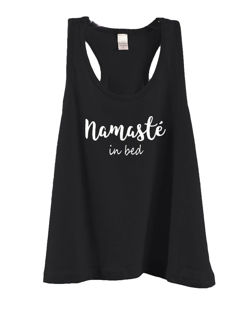 Women Racer Back Tank Top - Namaste in Bed