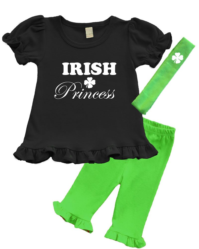 PandoraTees Girls St. Patrick's Day Outfit - Irish Princess