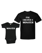 Matching Set -I've Created a Monster-Short Sleeve Bodysuit & Adult T-Shirt