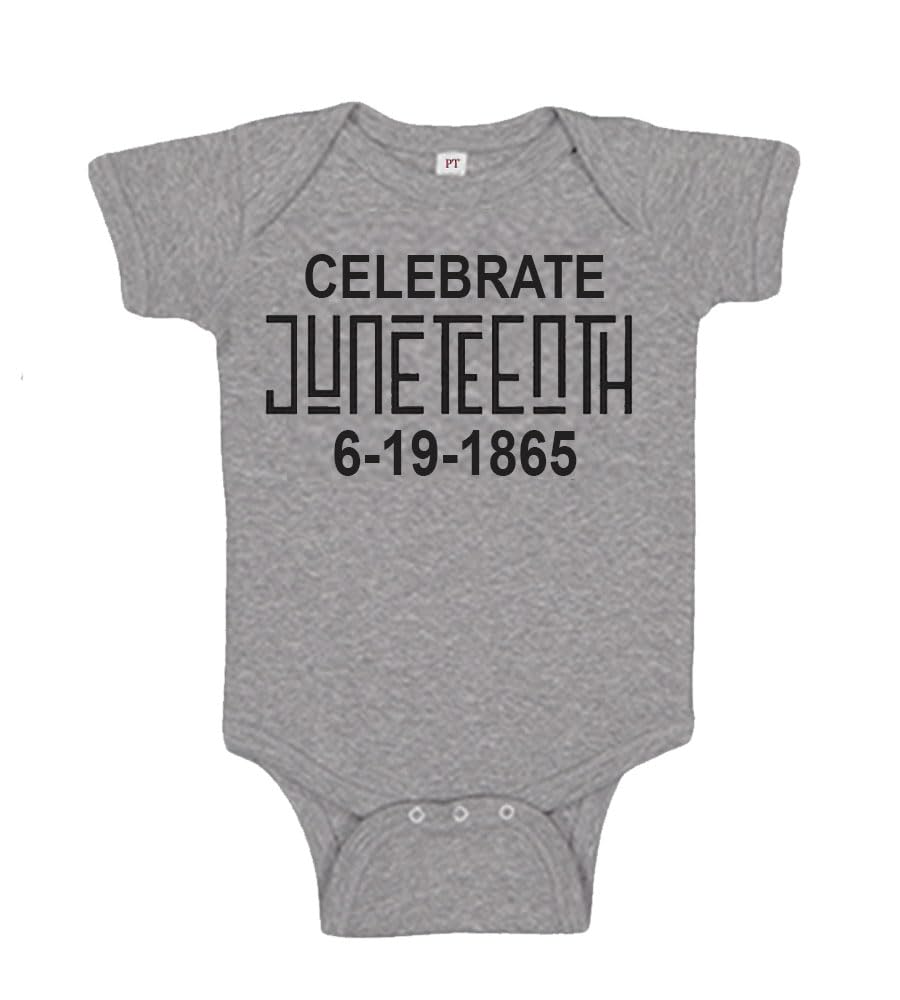 PandoraTees Juneteenth Baby outfit, Short Sleeve Baby Bodysuit Celebrate Juneteenth
