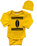 PandoraTees Crayon Baby Bodysuit, Baby Gift, Fun Bodysuit Outfit